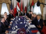 باراک اوباما و نمایندگان 5 کشور عربی که در حمله به نیروهای داعش در سوریه همکاری داشتند (استریت تایمز)