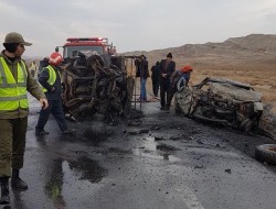 پنج سرنشین خودروی ال۹۰ جزغاله شدند